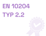 Konform mit: EN 10204 TYP 2.2