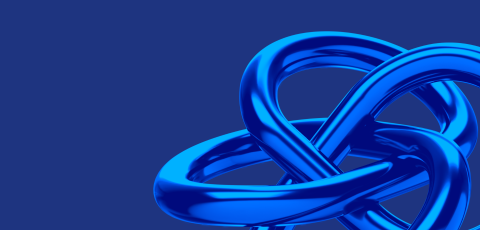 Blue Glen Dimplex knot on blue background