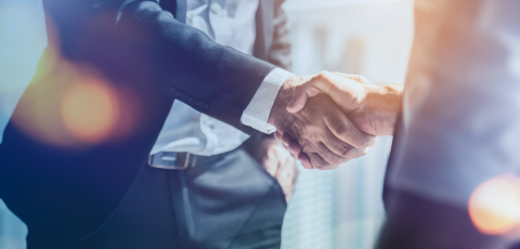 two businessmen shake hands