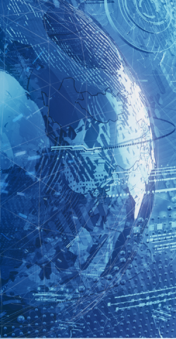 Graphic globe - designed in blue