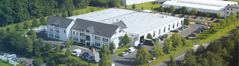 Image: bird's eye view of the Hyfra Industriekühlanlagen GmbH premises