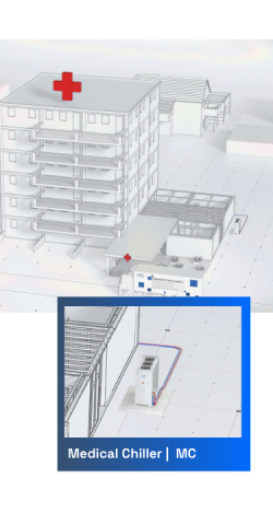 Hospital building with MC hiller installed next to the building