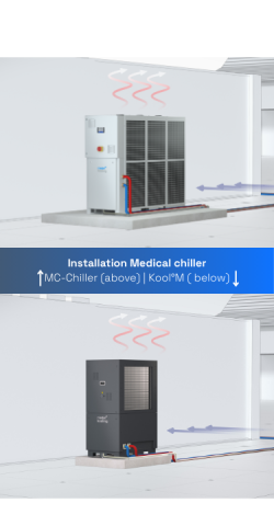 Image of two installed medical chillers